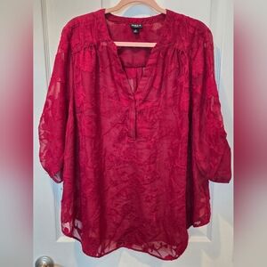 Torrid Harper Deep Red Lace Blouse